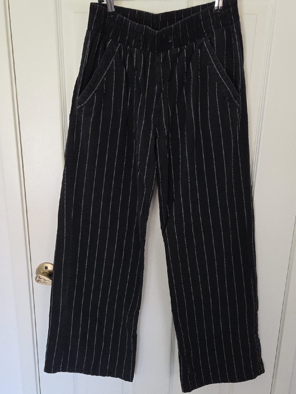 Sienna Sky Black Pinstripe Wide Leg Pants